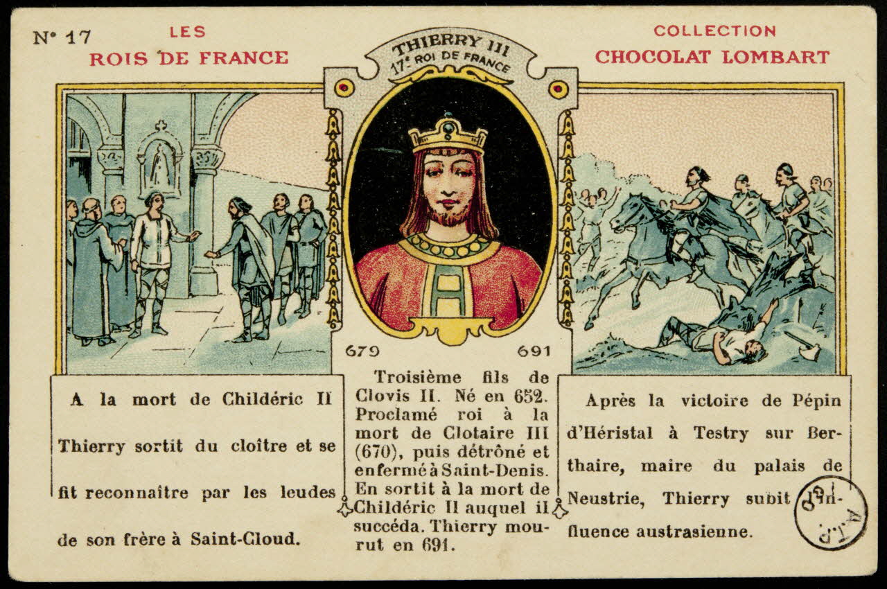 carte réclame THIERRY III  17e ROI DE FRANCE 1972.59.138 Photo