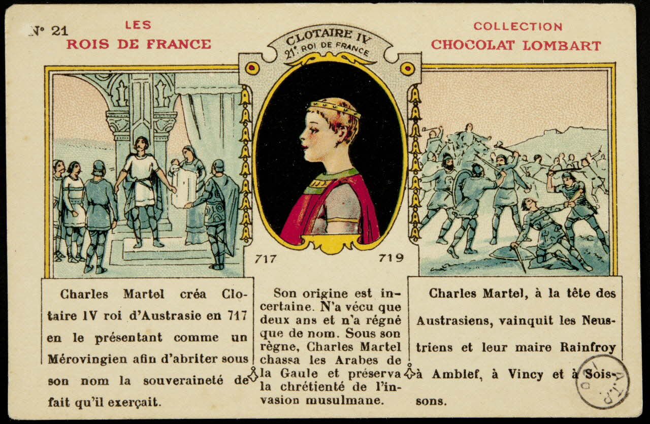 carte réclame CLOTAIRE IV   21e ROI DE FRANCE 1972.59.142 Photo