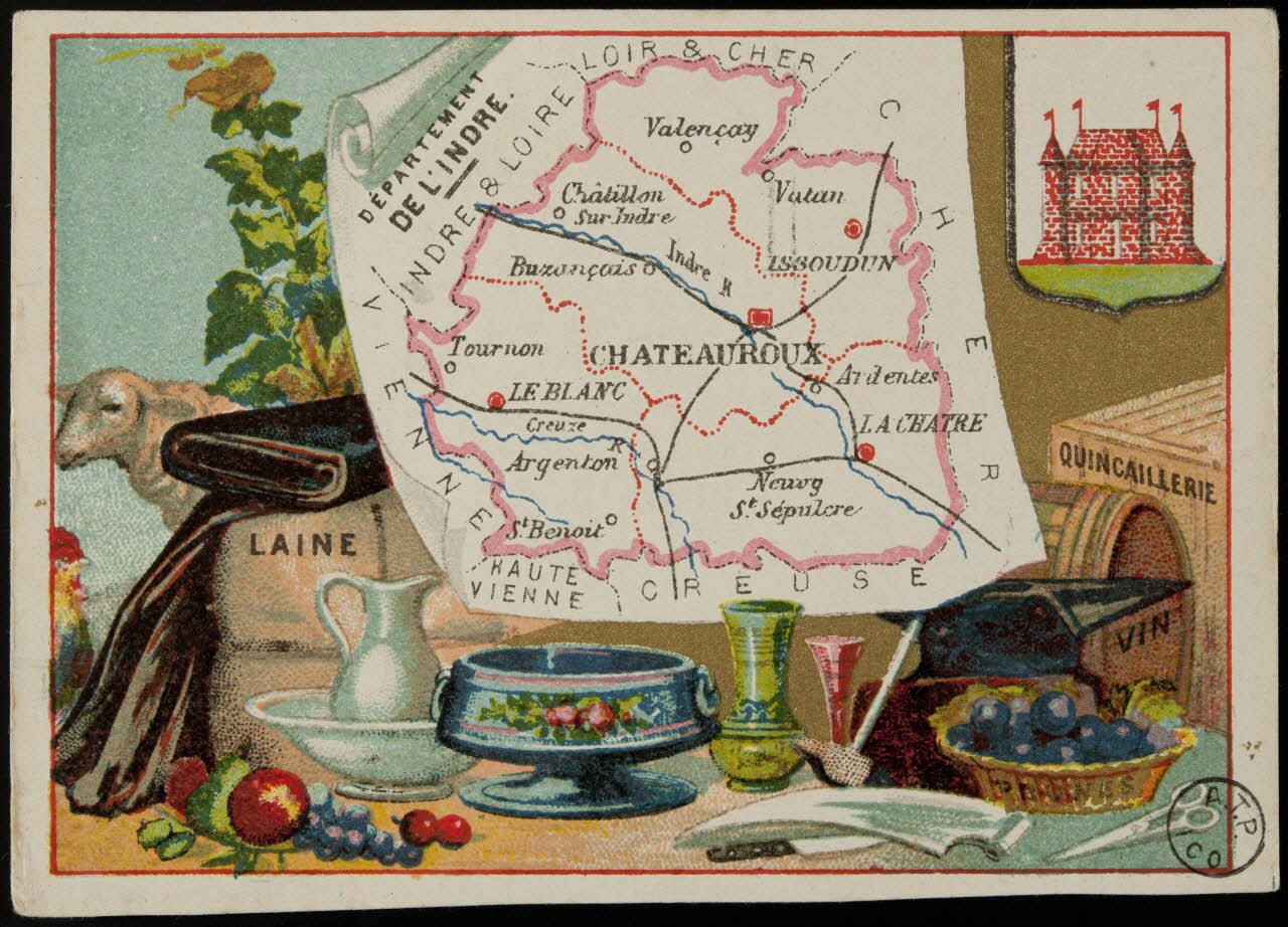 Carte réclame DEPARTEMENT  DE L'INDRE. 1972.59.37 Photo