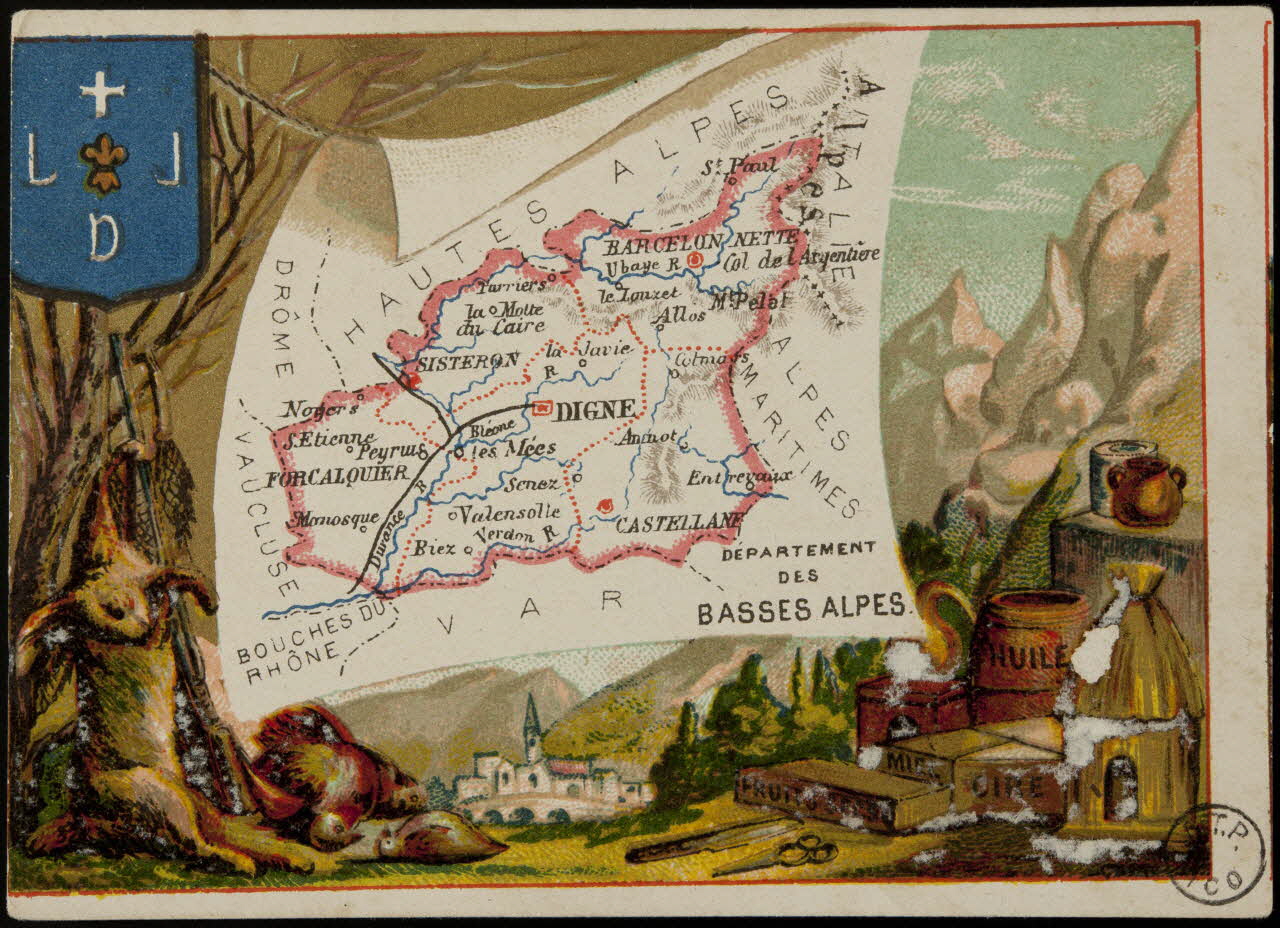 Carte réclame DEPARTEMENT  DES  BASSES ALPES 1972.59.5 Photo