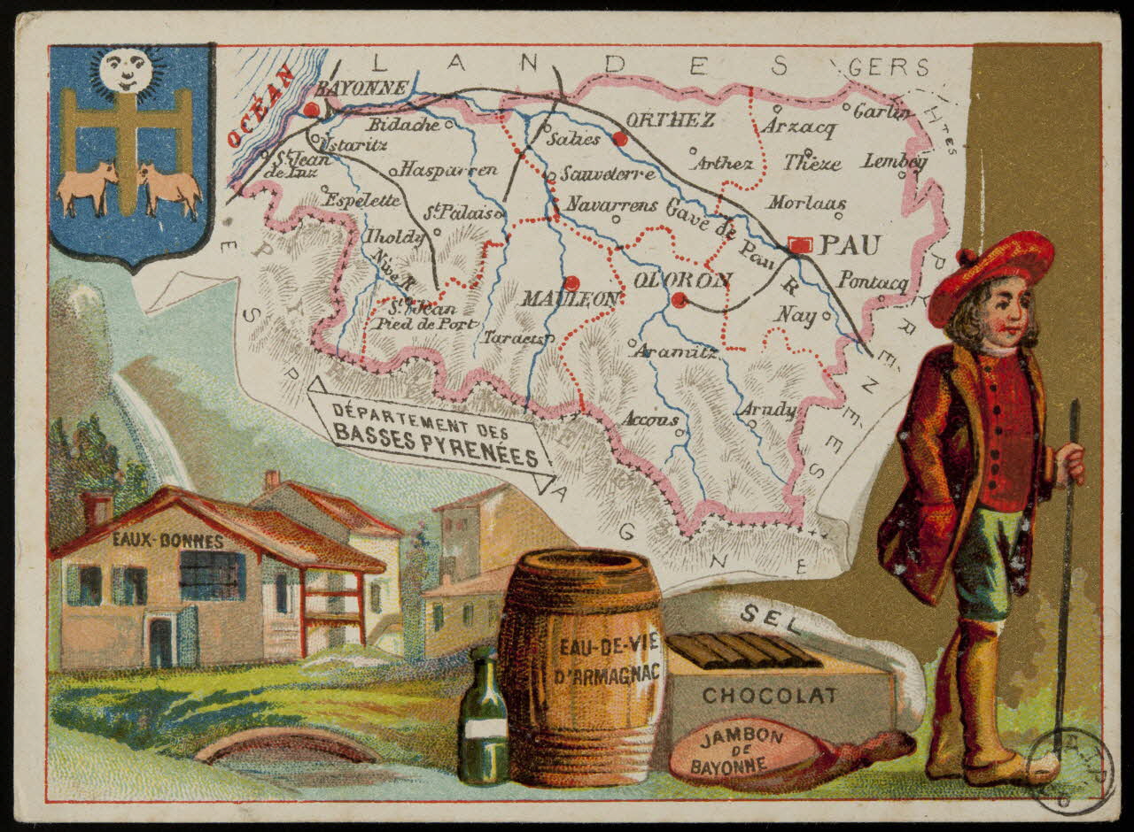 Carte réclame DEPARTEMENT DES  BASSES PYRENEES 1972.59.63 Photo