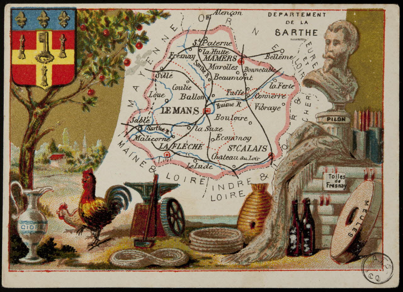 Carte réclame DEPARTEMENT  DE LA  SARTHE 1972.59.69 Photo