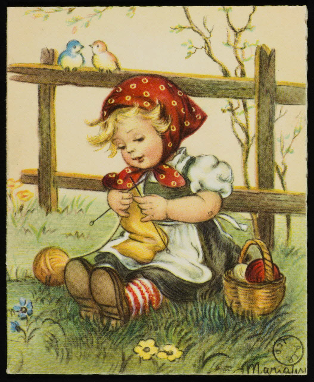 estampe Fille tricotant 1972.6.7 Photo