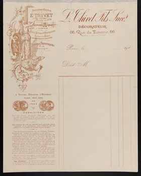 estampe Feuille de facture de la maison Thivet 1972.67.34.1  Photo