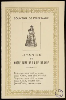 estampe SOUVENIR DE PELERINAGE  LITANIES  DE  NOTRE-DAME DE LA DELIVRANDE 1972.70.3  Photo