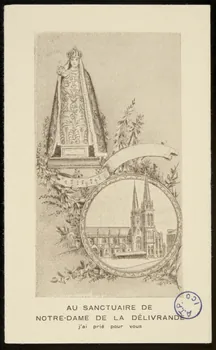 estampe AU SANCTUAIRE DE  NOTRE-DAME DE LA DELIVRANDE  j'ai prié pour vous 1972.70.4 Photo
