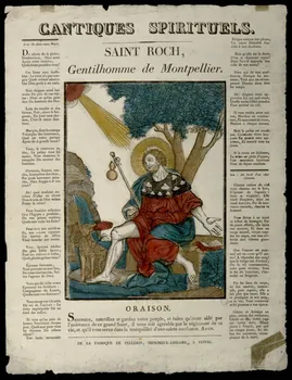 imagerie ancienne CANTIQUES SPIRITUELS.  SAINT ROCH,  Gentilhomme de Montpellier. Lorraine, France 1837 1972.83.13 Photo