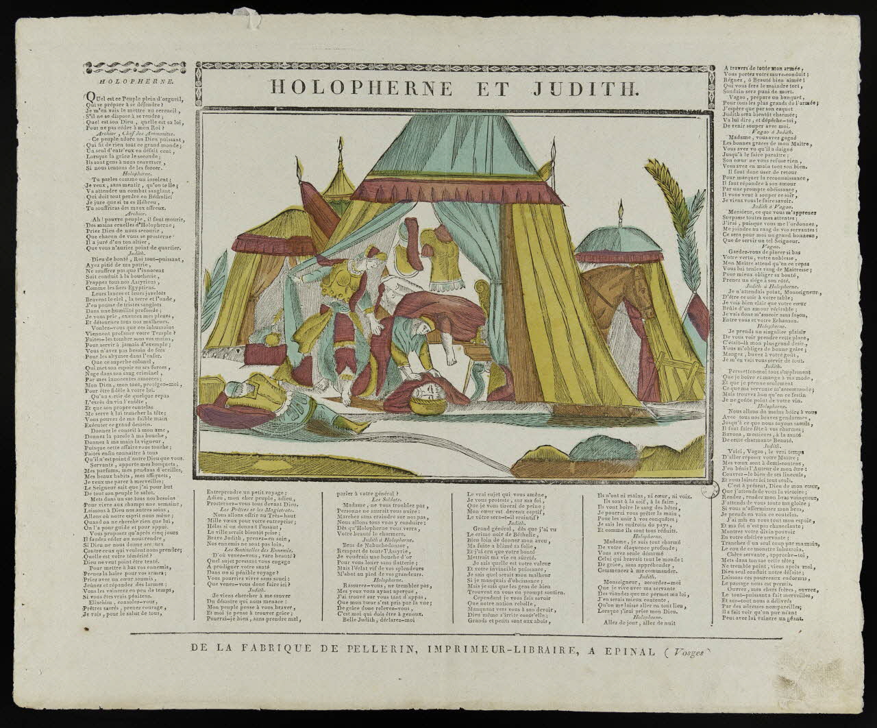 imagerie ancienne HOLOPHERNE ET JUDITH. Lorraine, France 1837 1972.83.15 Photo