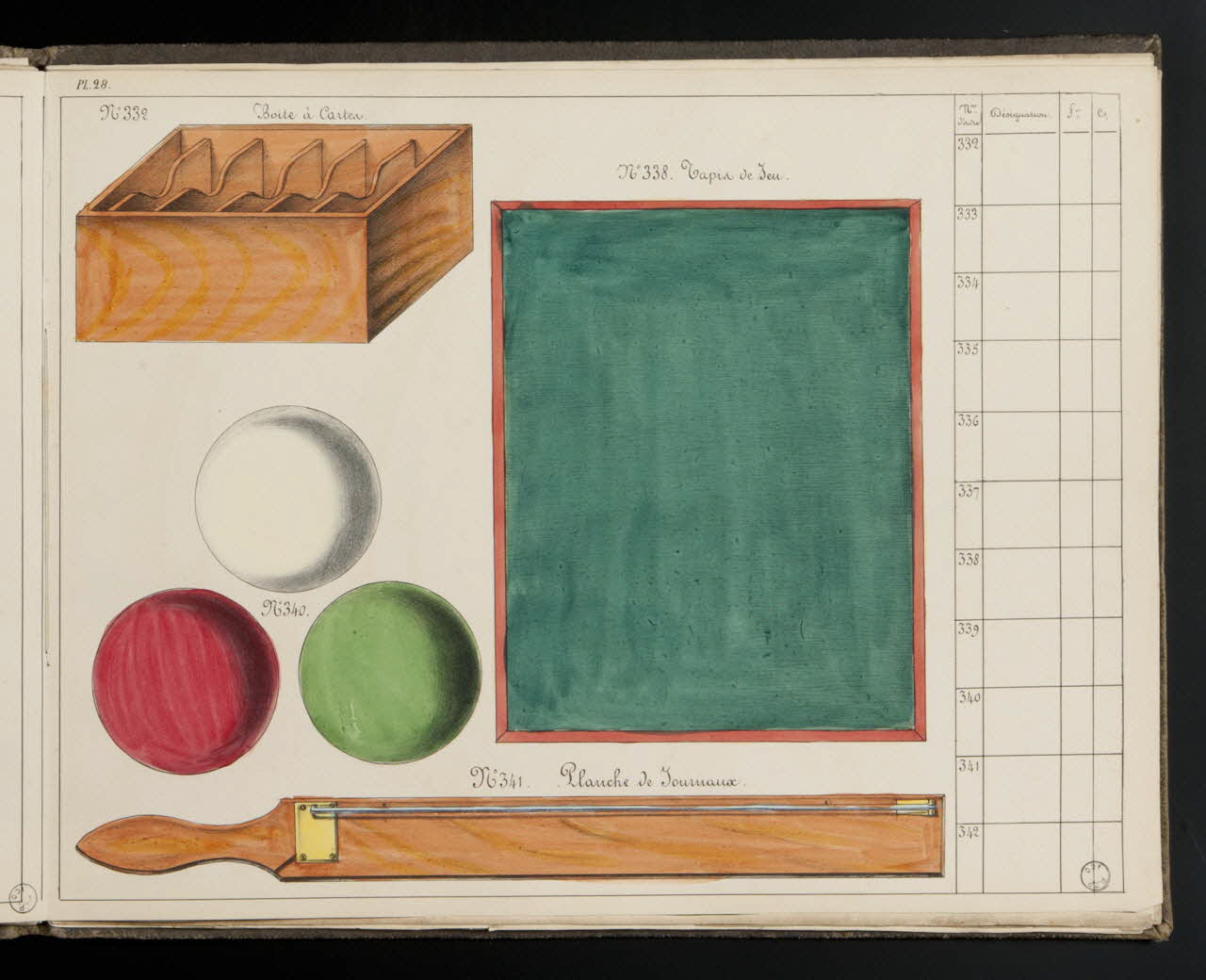 album Boite à Cartes.  Tapis de Jeu.  Planche de Journaux. 1972.83.30.28 Photo