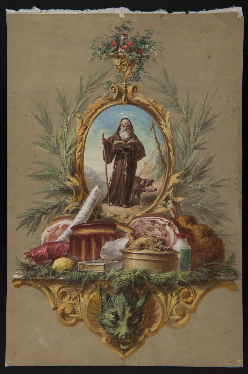 dessin Maquette de store, décor de charcuterie 1972.87.17 Photo