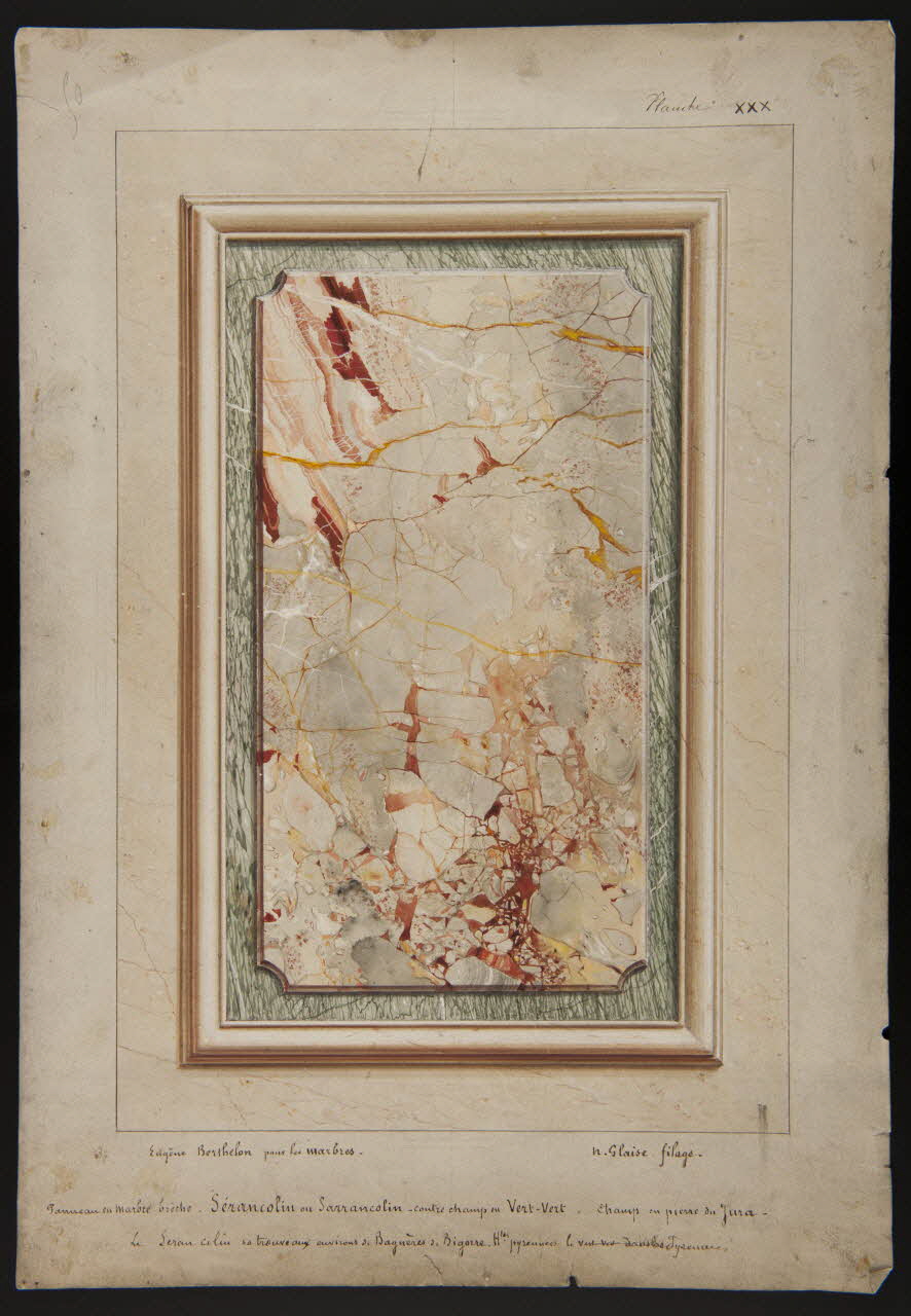 dessin Panneau de marbre, maquette de store 1972.87.19 Photo