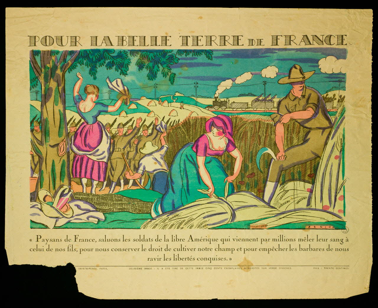 estampe POUR LA BELLE TERRE DE FRANCE 1976.14.5 Photo