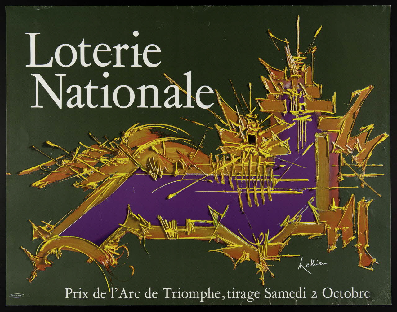 affiche Loterie Nationale  Prix de l'Arc de Triomphe, tirage Samedi 2 Octobre 1976.20.129 Photo
