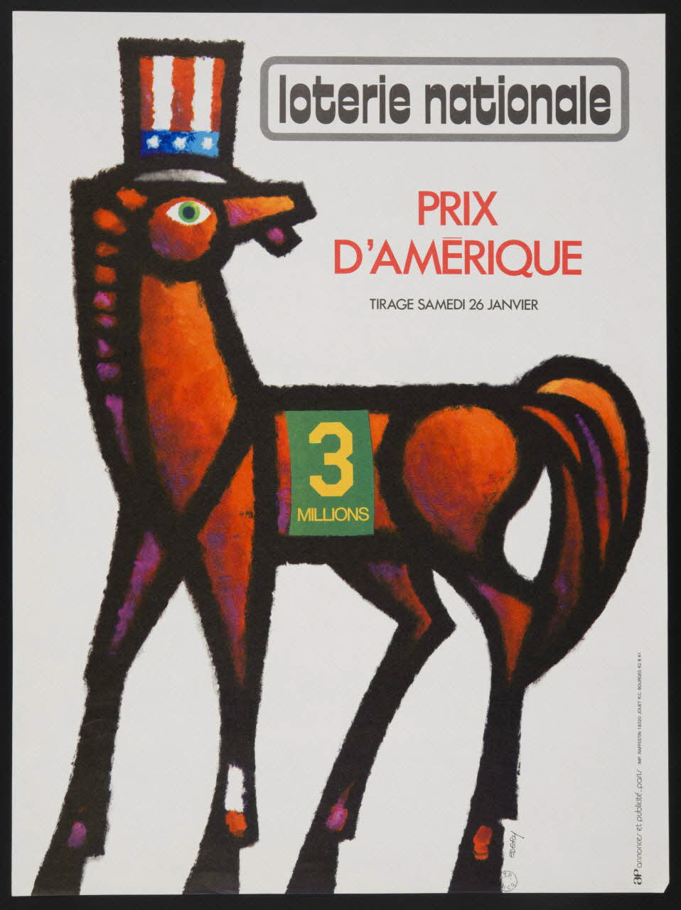 affiche loterie nationale  PRIX  D'AMERIQUE 1976.20.36 Photo