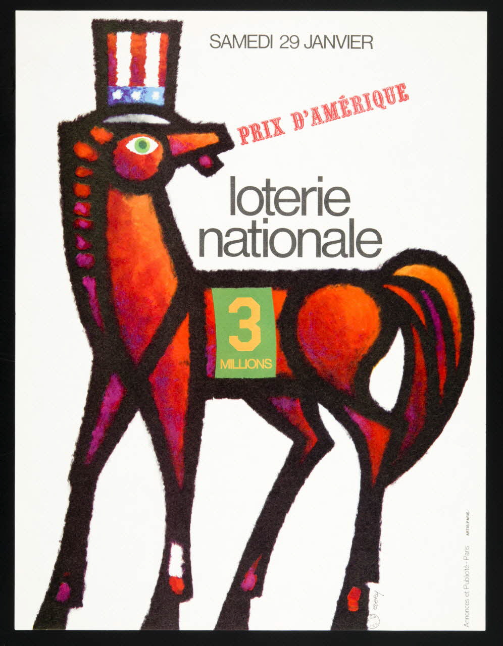 affiche loterie nationale  PRIX D'AMERIQUE 1976.20.38 Photo