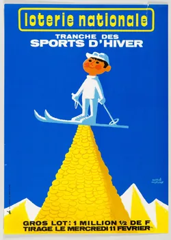 affiche loterie nationale  TRANCHE DES  SPORTS D'HIVER 1976.20.43  Photo