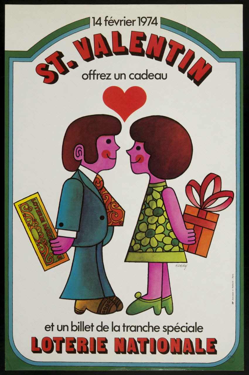 affiche LOTERIE NATIONALE  ST. VALENTIN 1976.20.45 Photo
