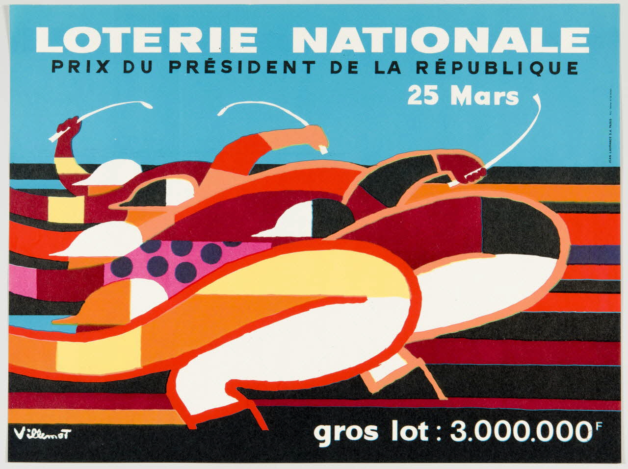 affiche LOTERIE NATIONALE  PRIX DU PRESIDENT DE LA REPUBLIQUE  25 Mars 1976.20.60 Photo