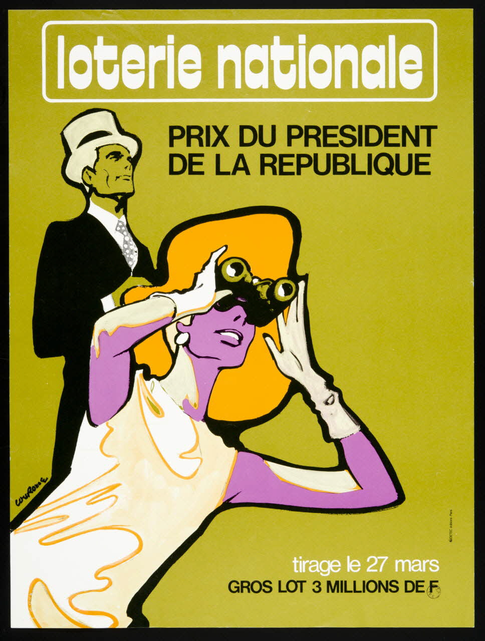affiche loterie nationale PRIX DU PRESIDENT DE LA REPUBLIQUE 1976.20.61 Photo