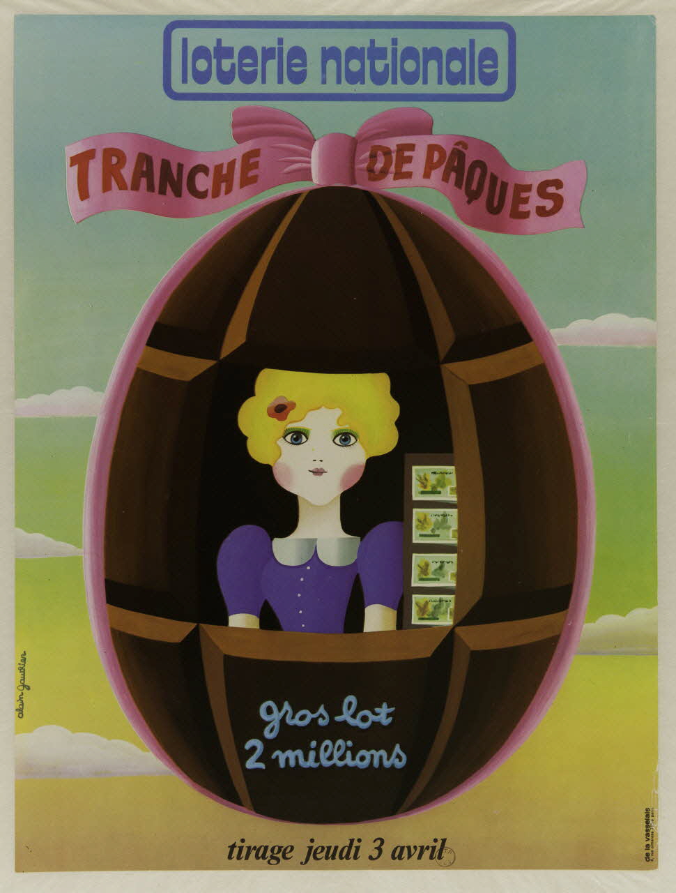 affiche loterie nationale  TRANCHE DE PÂQUES 1976.20.66 Photo