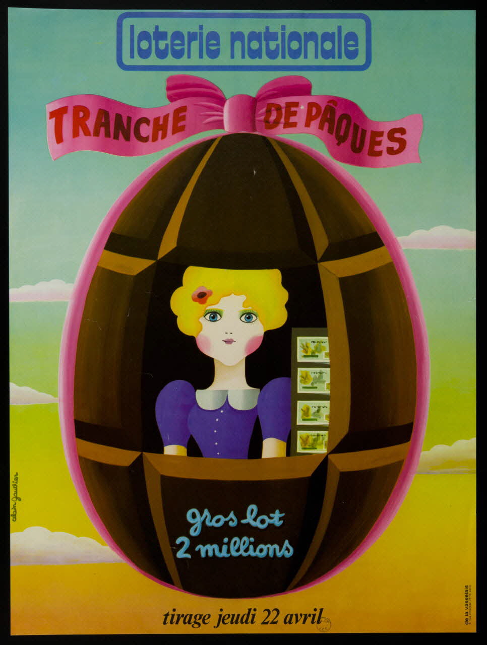 affiche loterie nationale  TRANCHE DE PAQUES 1976.20.72 Photo