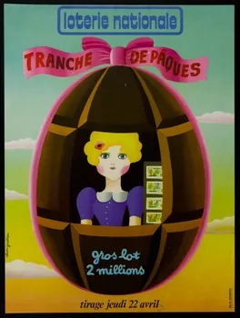 affiche loterie nationale  TRANCHE DE PAQUES 1976.20.72 Photo