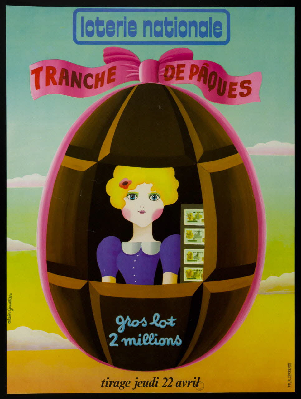 affiche loterie nationale  TRANCHE DE PAQUES 1976.20.73 Photo
