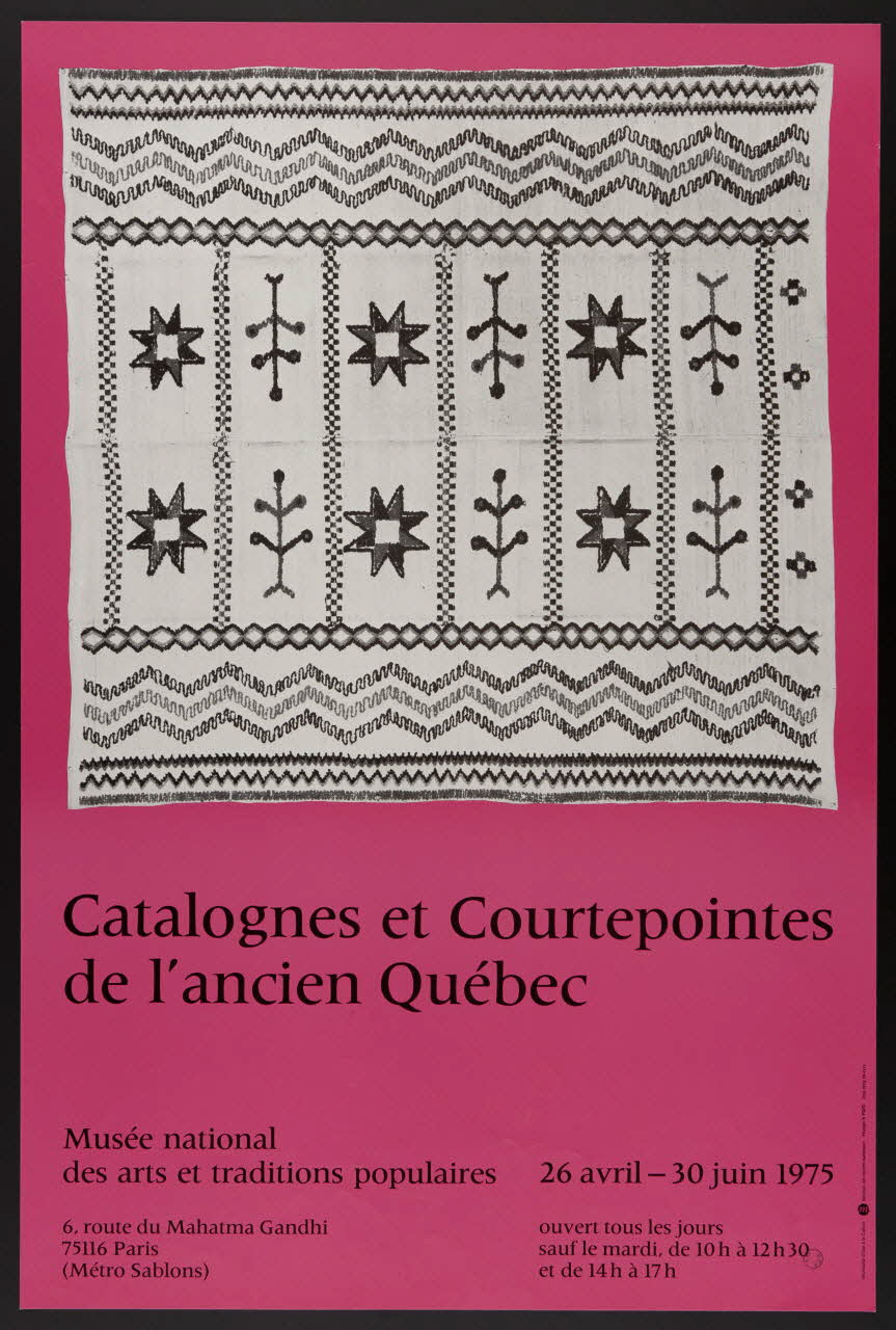 Serg affiche Catalognes et Courtepointes  de l'ancien Québec Île-de-France, France 1975 1976.20.8 Photo