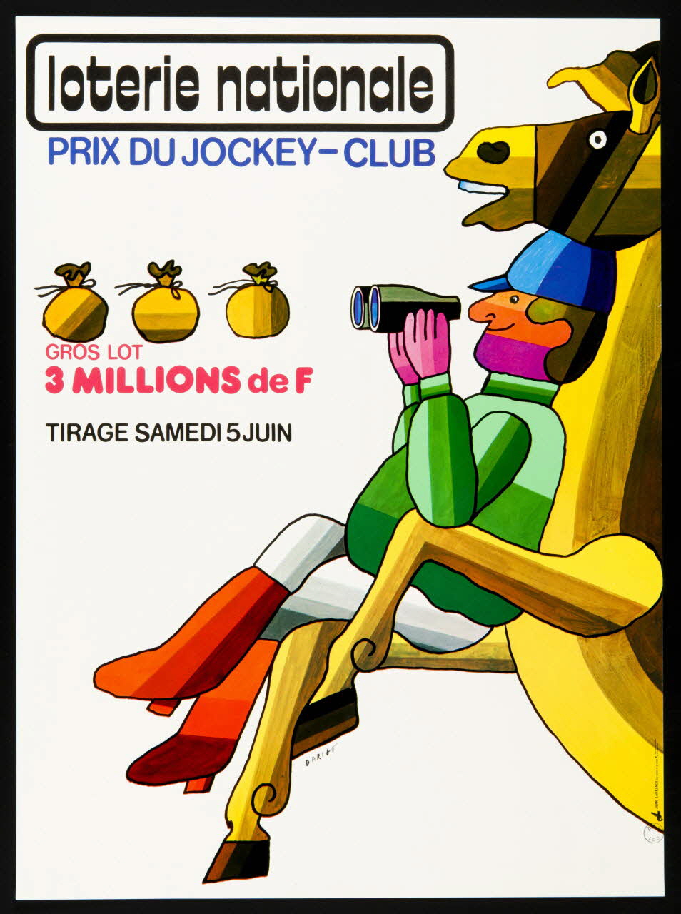 affiche loterie nationale  PRIX DU JOCKEY-CLUB 1976.20.87 Photo