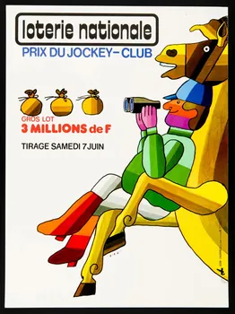 affiche loterie nationale  PRIX DU JOCKEY-CLUB 1976.20.90 Photo
