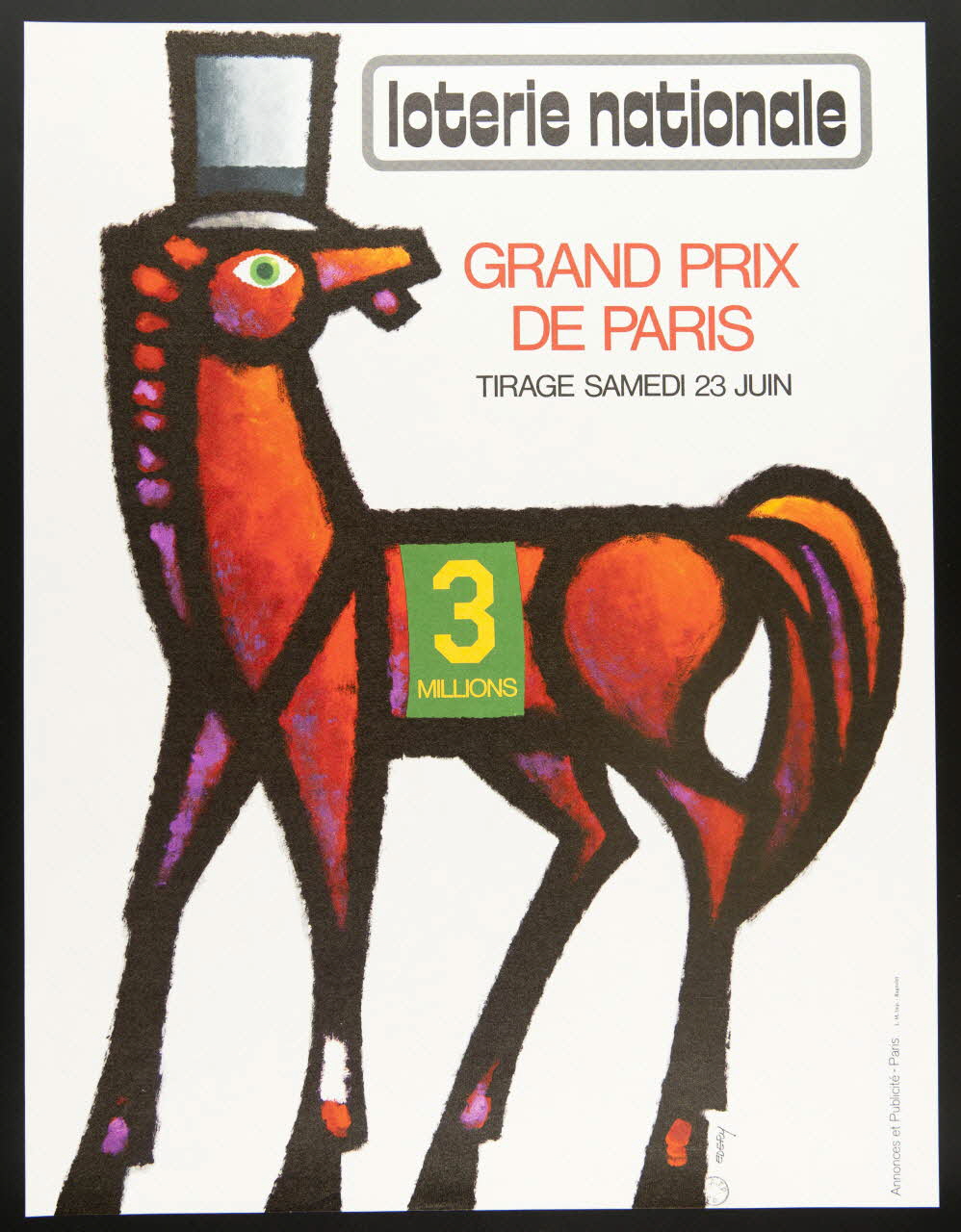 affiche loterie nationale  GRAND PRIX  DE PARIS 1976.20.93 Photo