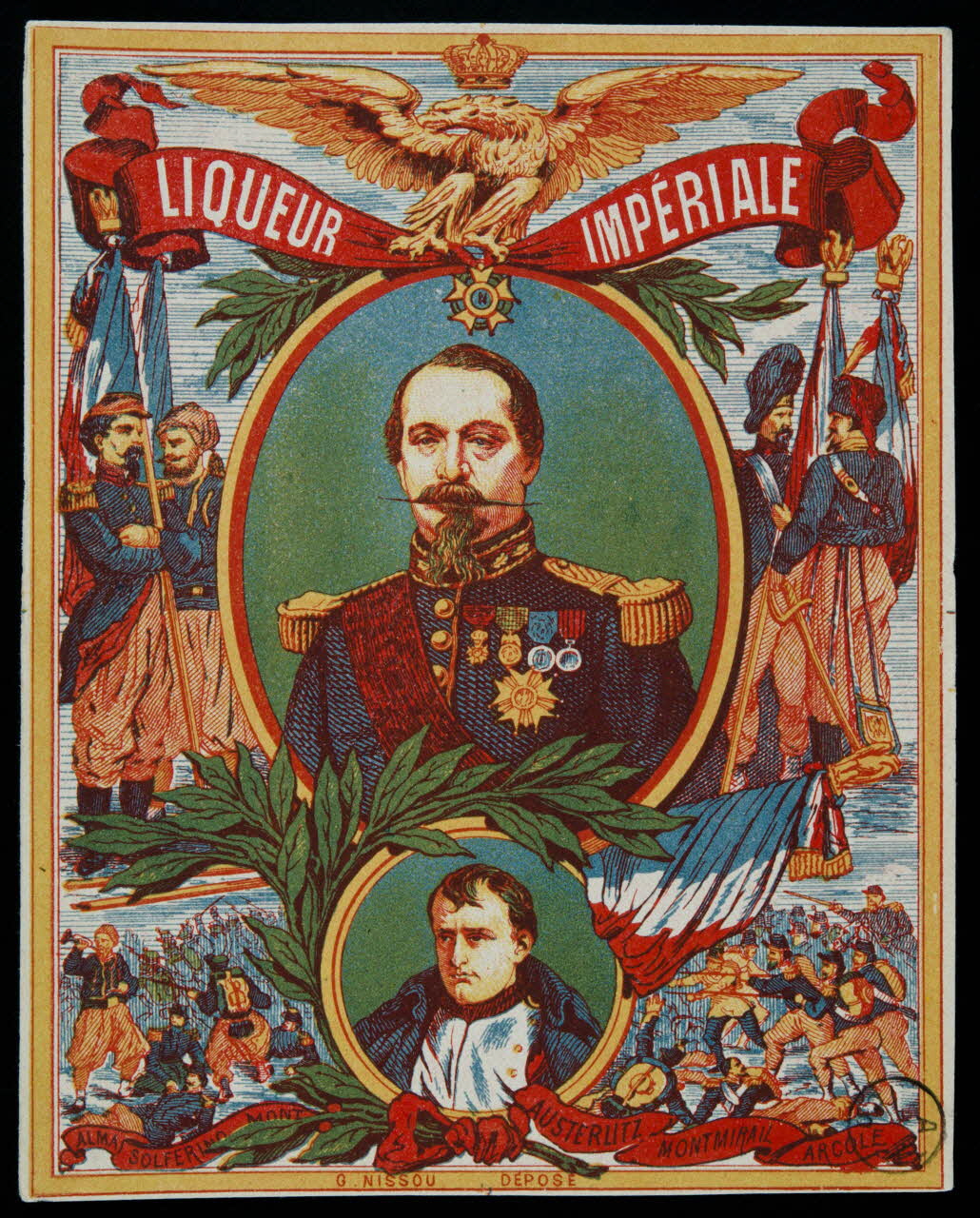 G. Nissou étiquette LIQUEUR IMPERIALE 1851-1870 1976.25.17 Photo