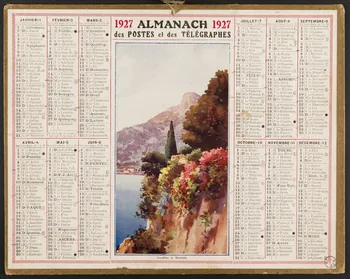 estampe ALMANACH  des POSTES et des TELEGRAPHES  1927 1976.31.11 Photo