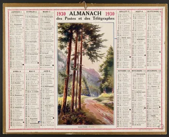 estampe ALMANACH  des Postes et des Télégraphes  1930 1976.31.14  Photo