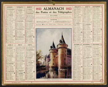 estampe ALMANACH  des Postes et des Télégraphes  1933 1976.31.17  Photo