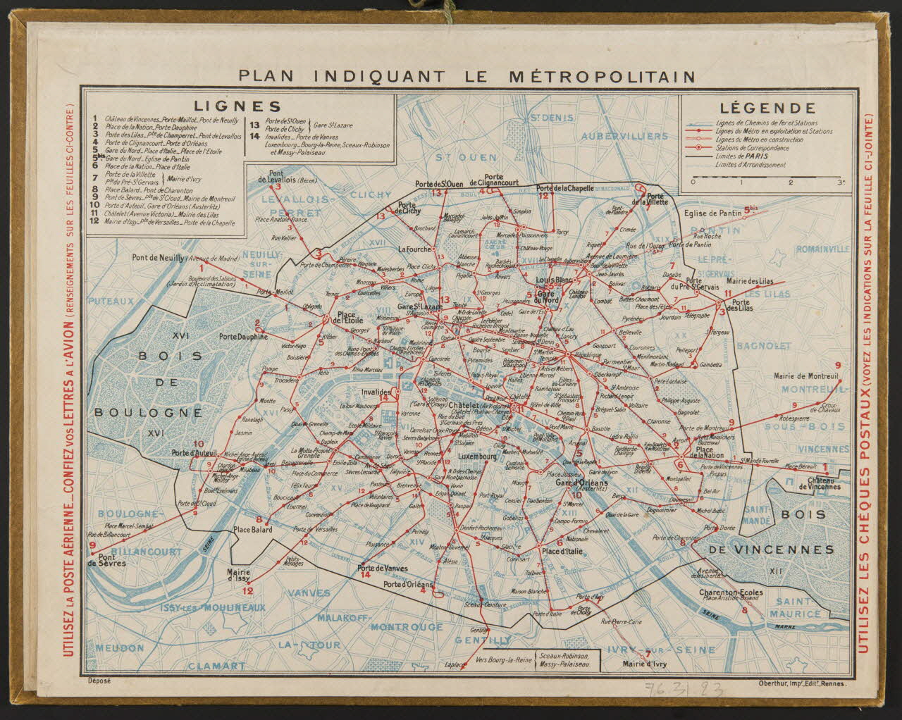estampe ALMANACH  des Postes  et des Télégraphes  1939 1976.31.23 Photo