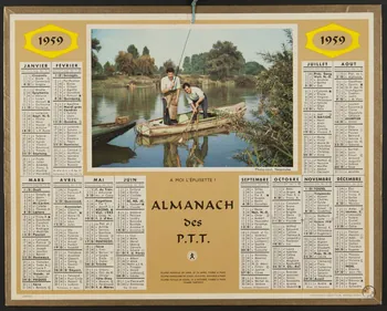 estampe ALMANACH  des  P.T.T.  1959 1976.31.44 Photo