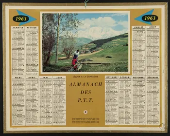 estampe ALMANACH  DES  P.T.T.  1963 1976.31.48 Photo