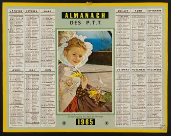 estampe ALMANACH  DES P.T.T.  1965 1976.31.50 Photo