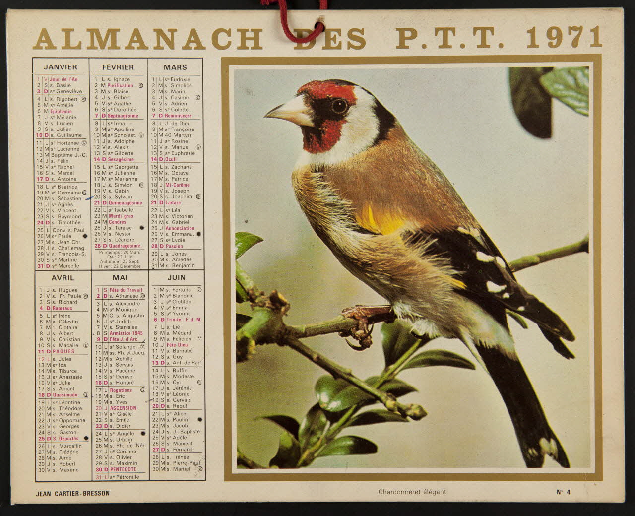 estampe ALMANACH DES P.T.T. 1971 1976.31.56  Photo