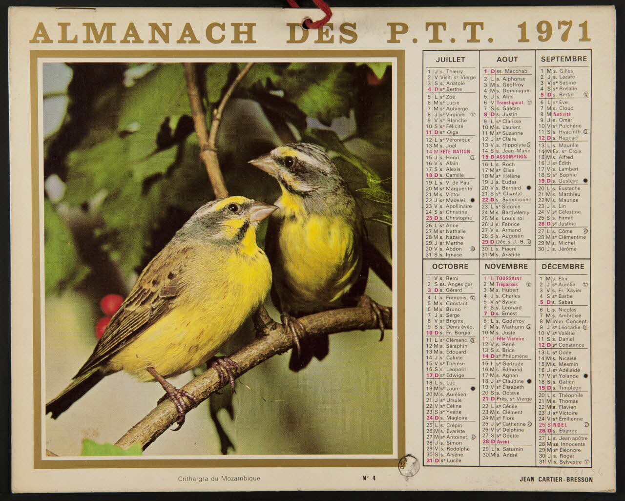 estampe ALMANACH DES P.T.T. 1971 1976.31.56 Photo