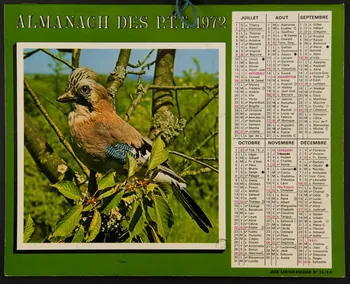 estampe ALMANACH DES P.T.T. 1972 1976.31.57 Photo