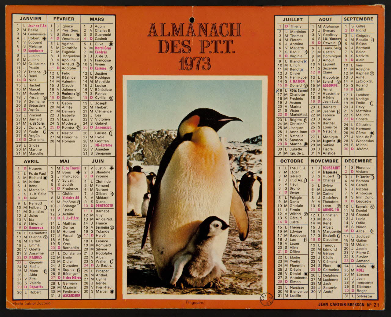 estampe ALMANACH  DES P.T.T.  1973 1976.31.59 Photo