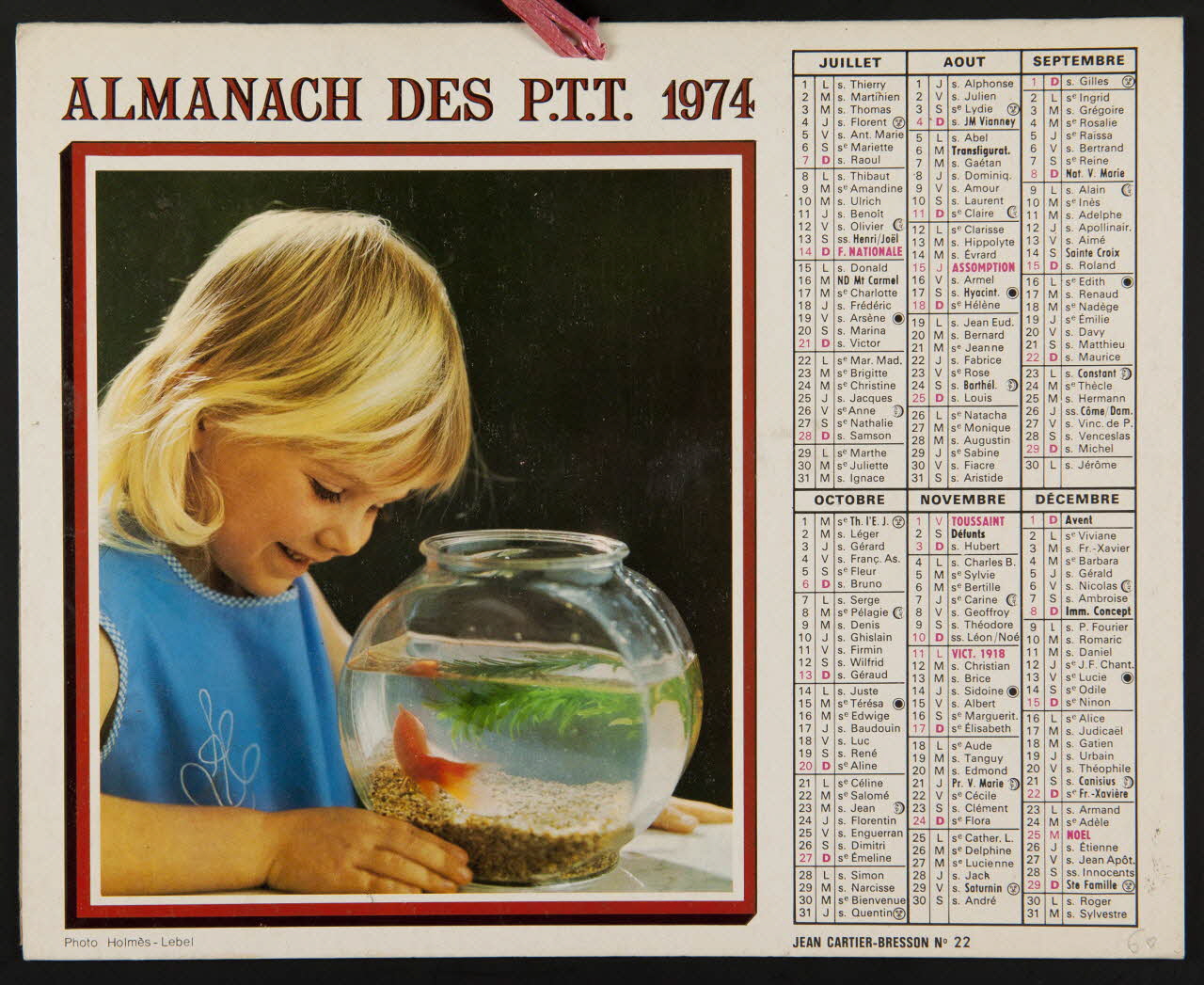 estampe ALMANACH DES P.T.T. 1974 1974 1976.31.60 Photo