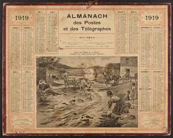 estampe ALMANACH  des Postes  et des Télégraphes  1919 1976.31.7 Photo