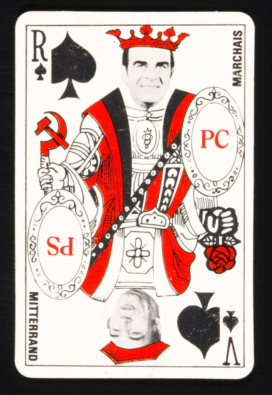carte à jouer Ne jouez pas  l'avenir de la France  avec des cartes truquées  CHOISISSEZ  LA BONNE CARTE 1974 1976.33.3 Photo