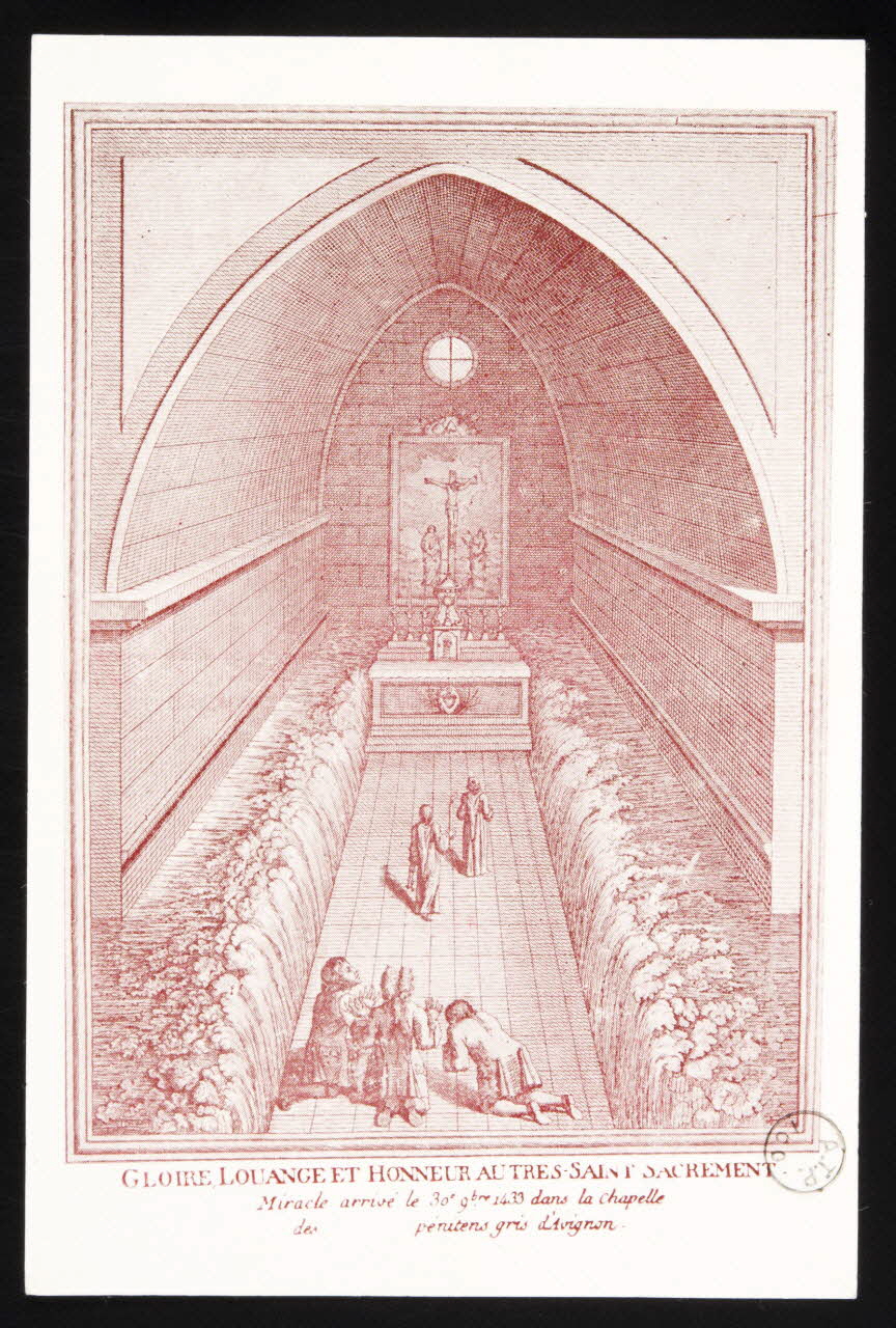 carte postale GLOIRE, LOUANGE ET HONNEUR AU TRES SAINT SACREMENT. 1976.34.7 Photo