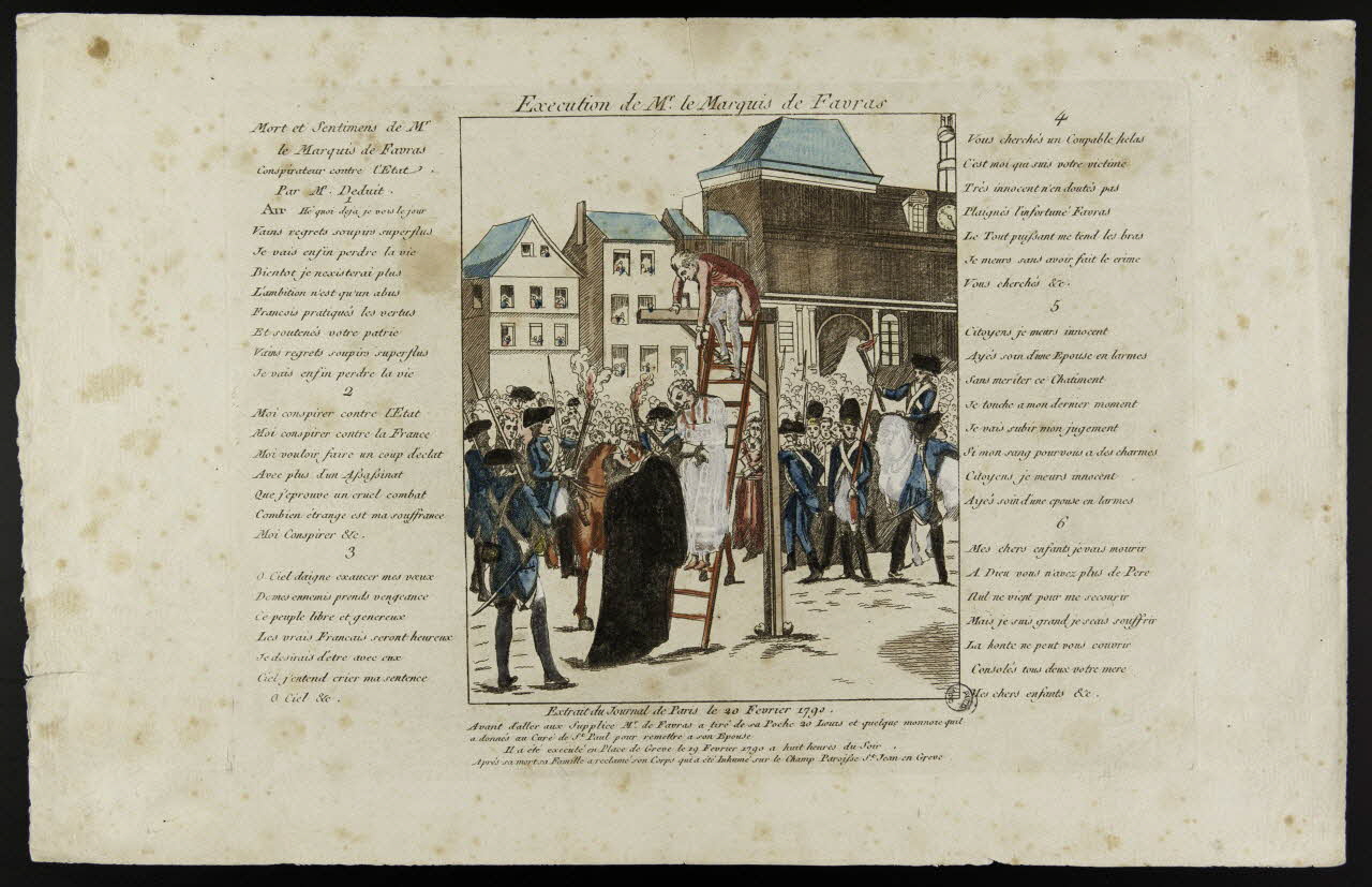imagerie ancienne Execution de Mr. le Marquis de Favras Paris 1790 1976.40.2 Photo