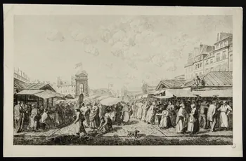 estampe Scène de marché en ville 1976.41.12  Photo