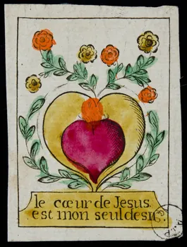 estampe le coeur de Jesus  est mon seul desir. 1976.42.2 Photo